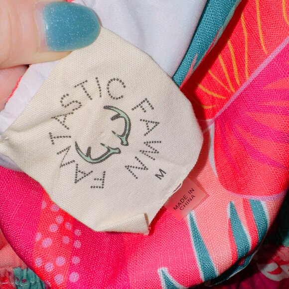 Fantastic Fawn Women's Size Medium Floral Print Puff Sleeve Mini Dress - Picture 4 of 8